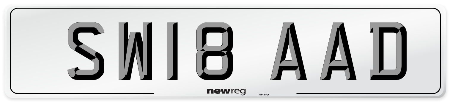 SW18 AAD Number Plate from New Reg